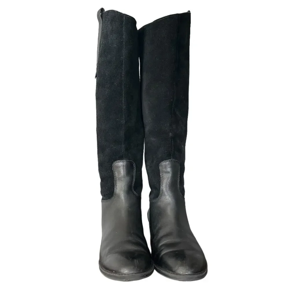 Sam Edelman Pembrooke Women's Heritage Black Suede Leather Riding Boot‎ - Sz 6.5